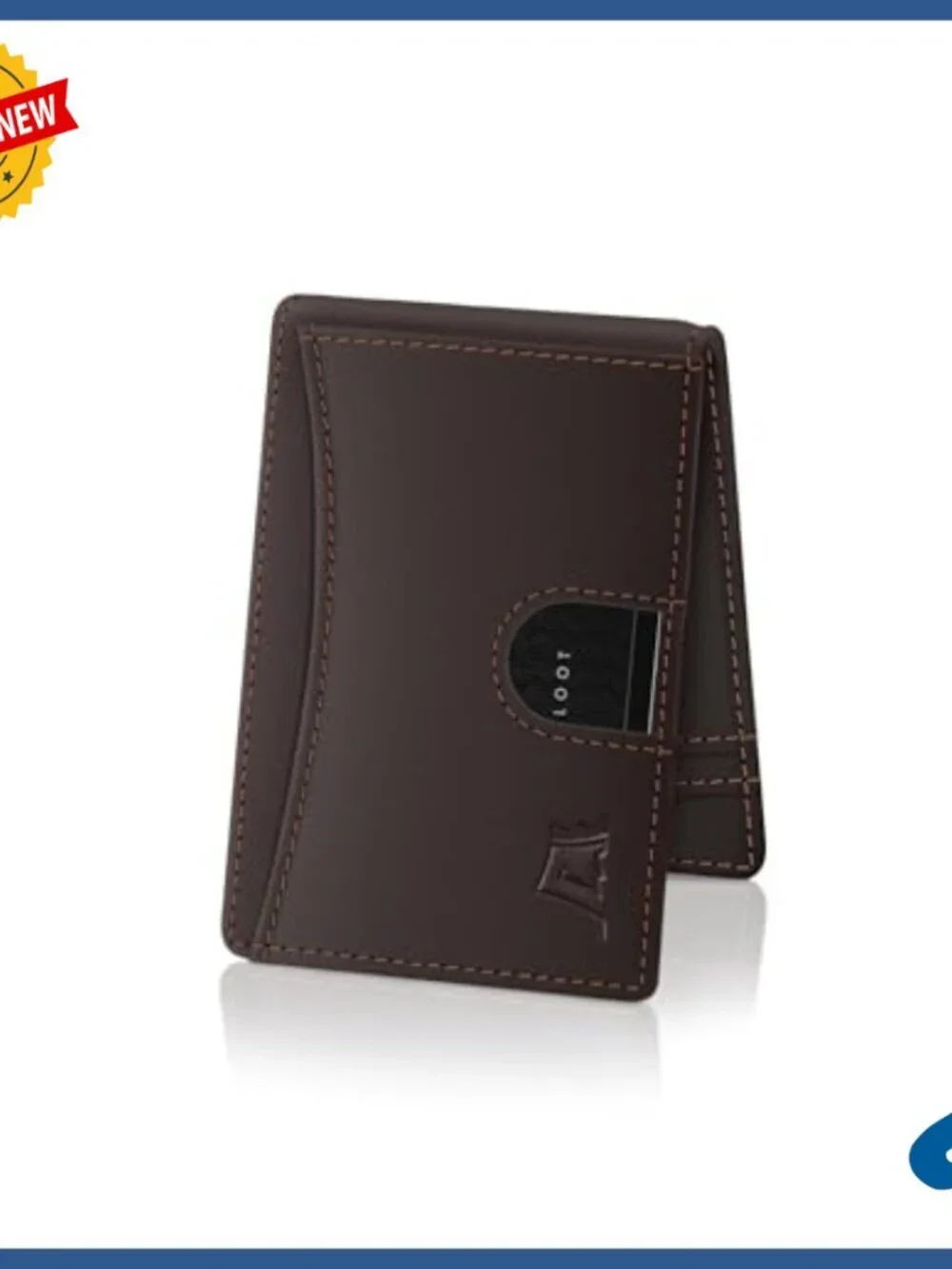 Slim RFID Blocking Leather Wallet with Money Clip - Front Pocket Bifold Holds